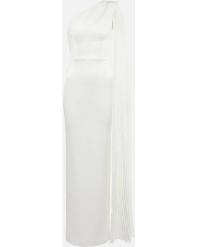 Alex Perry Marnel Satin-crepe Gown - White