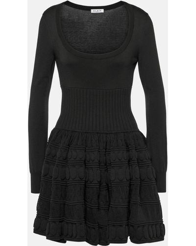 Alaïa Crinoline Wool-blend Minidress - Black