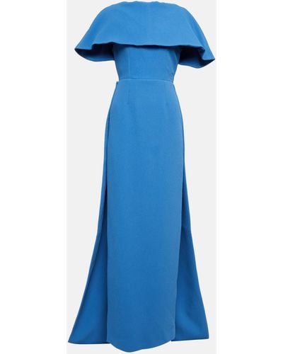 Emilia Wickstead Liza Crepe Gown - Blue