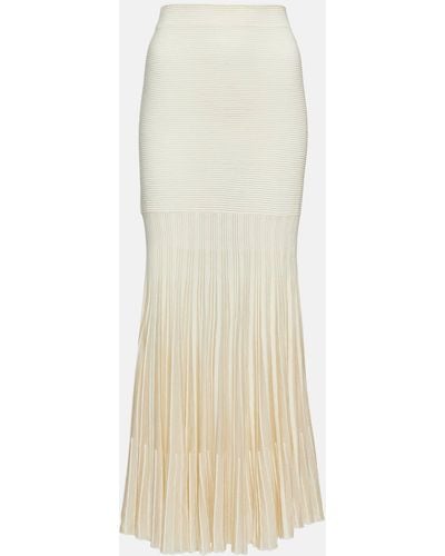 Chloé Knit Wool And Silk Maxi Skirt - Natural