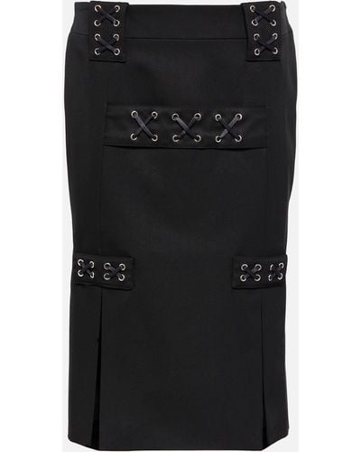 Alessandra Rich Embellished Low-rise Midi Skirt - Black