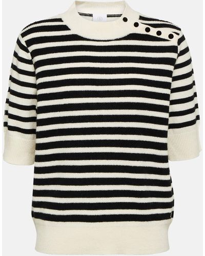Bogner Striped Wool And Cashmere Sweater - Black
