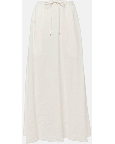 Velvet Bailey Linen Maxi Skirt - White