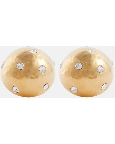 Saint Laurent Dome Embellished Clip-on Earrings - Natural