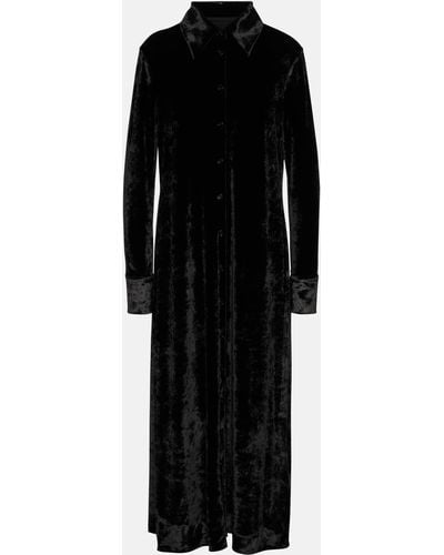 Jil Sander Velvet Shirt Dress - Black
