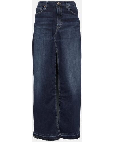 AG Jeans High-rise Denim Maxi Skirt - Blue
