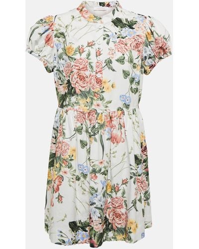 See By Chloé See By Chloe Floral Cotton Minidress - White