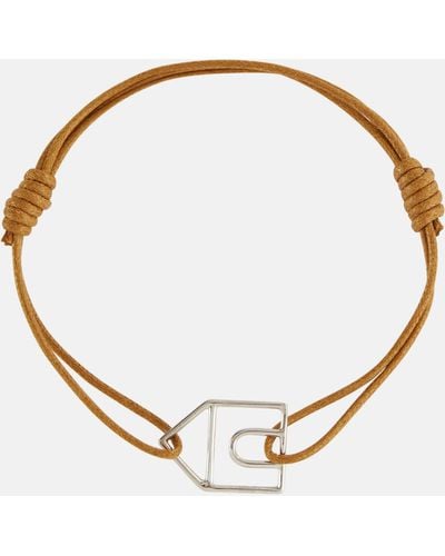 Aliita Casita Pura 9kt White Gold Charm Cord Bracelet - Metallic