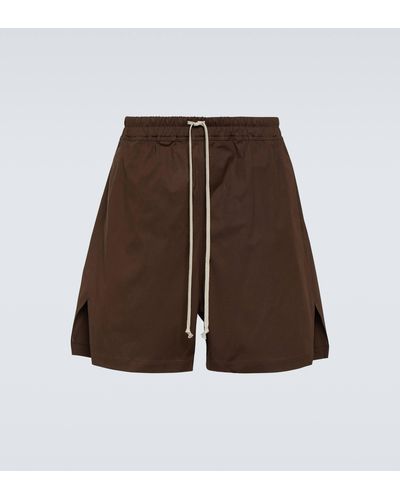 Rick Owens Cotton-blend Poplin Shorts - Brown