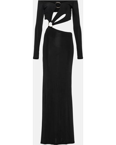 Louisa Ballou Cutout Jersey Maxi Dress - Black