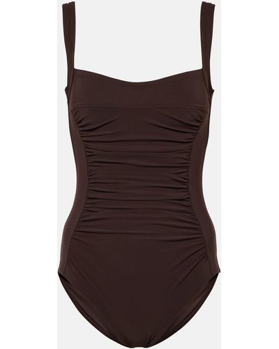 Karla Colletto Basics Ruched Swimsuit - Brown