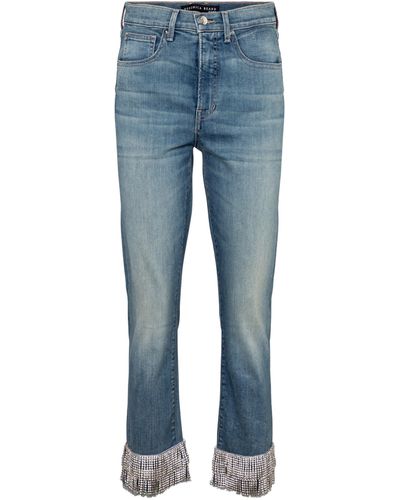 Veronica Beard Ryleigh Embellished High-rise Skinny Jeans - Blue