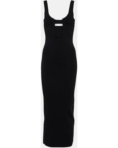 Christopher Esber Cutout Ribbed-knit Midi Dress - Black