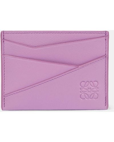 Loewe Puzzle Leather Card Holder - Purple