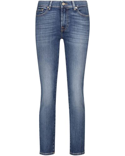 7 For All Mankind Roxanne High-rise Slim Jeans - Blue