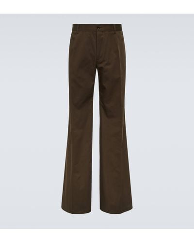 Dolce & Gabbana Cotton Wide-leg Pants - Brown