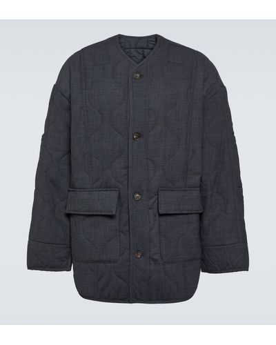 Frankie Shop Ted Quilted Wool-blend Jacket - Blue