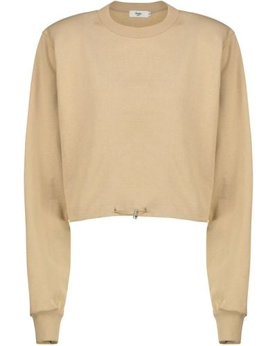 Frankie Shop Drawstring Cotton Terry Sweatshirt - Natural