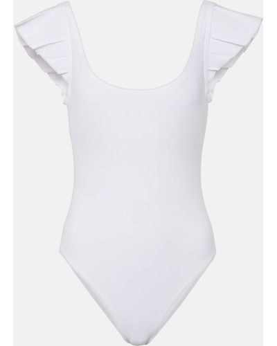 Karla Colletto Alora Ruffled Swimsuit - White