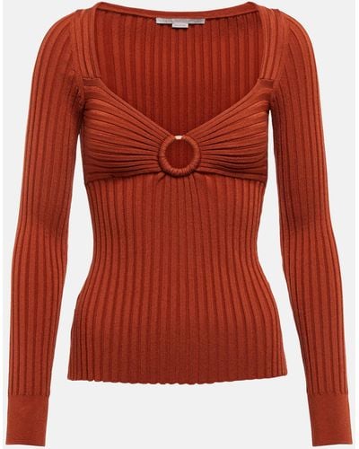 Stella McCartney Ribbed-knit Top - Red