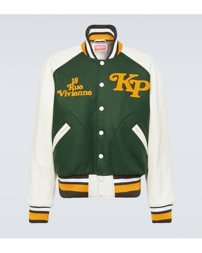 KENZO X Verdy Wool-blend Varsity Jacket - Green