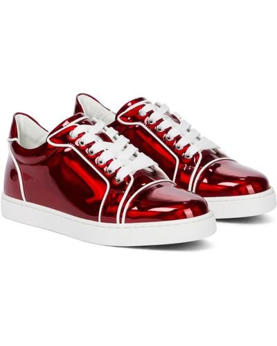 Christian Louboutin Viera Orlato Patent Leather Sneakers - Red