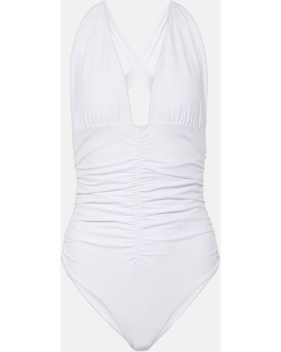 JADE Swim Capri Gathered Swimsuit - White