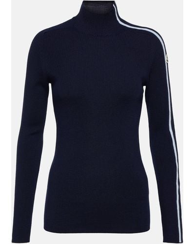 Moncler Wool Stripe-detail Sweater - Blue
