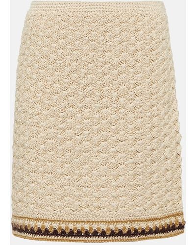 Tory Burch Crochet Cotton-blend Miniskirt - Natural