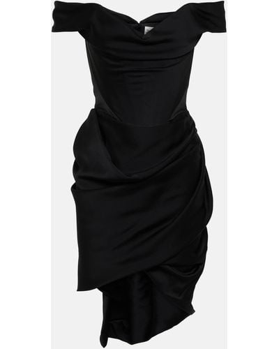 Vivienne Westwood Off-shoulder Bustier Crepe Minidress - Black