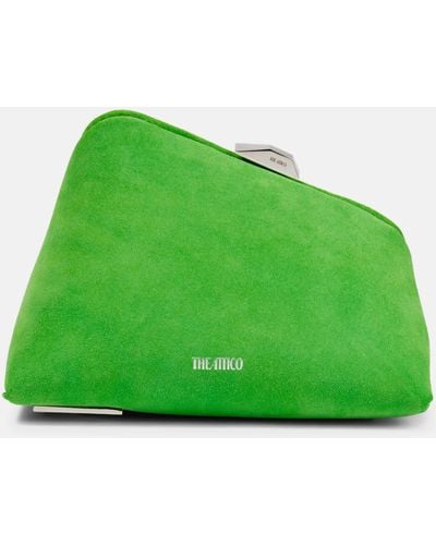 The Attico Midnight Suede Leather Clutch - Green