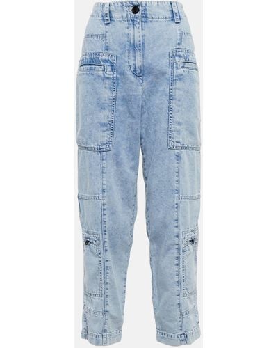 Proenza Schouler Chambray High-rise Cargo Jeans - Blue