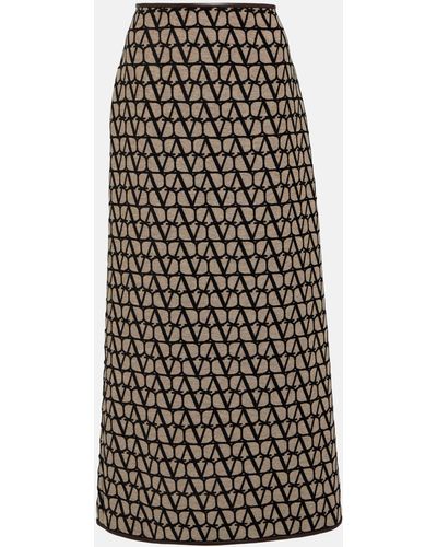 Valentino Toile Iconographe Midi Skirt - Natural