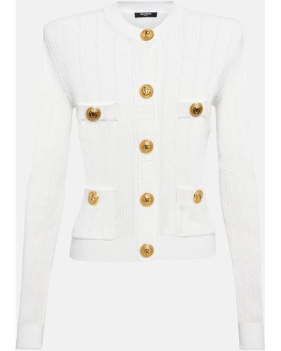 Balmain Knitted Cardigan - White