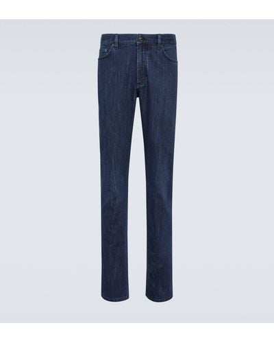 Zegna Mid-rise Slim Jeans - Blue