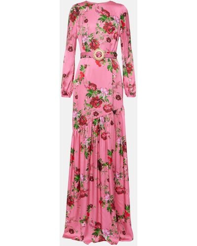 Markarian Calypso Floral Gown - Red