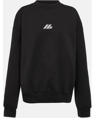 Balenciaga Crewneck Cotton Jersey Sweatshirt - Black