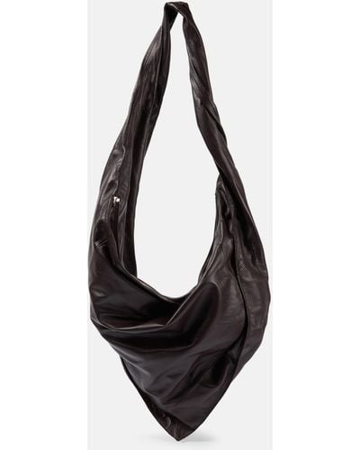 Lemaire Scarf Leather Shoulder Bag - Black