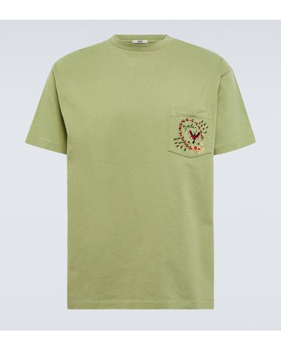 Bode Embroidered Cotton Jersey T-shirt - Green