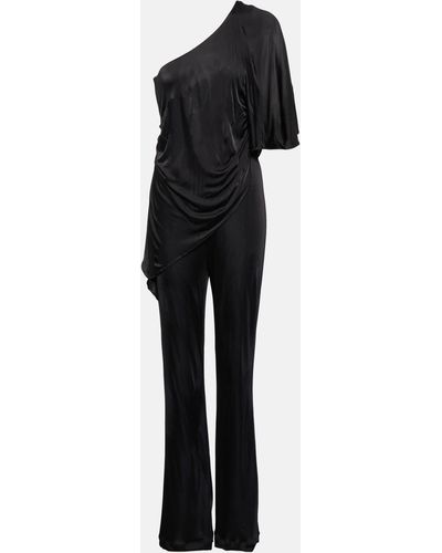 Diane von Furstenberg Talia One-shoulder Jersey Jumpsuit - Black