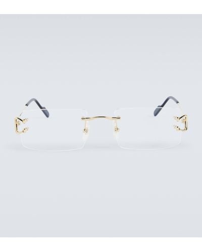 Cartier Signature C De Cartier Rectangular Glasses - Metallic