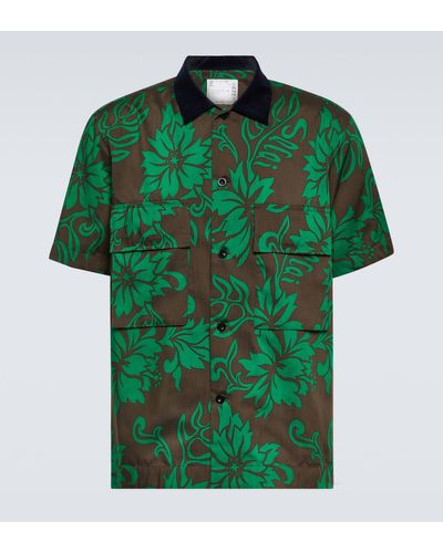 Sacai Floral Bowling Shirt - Green