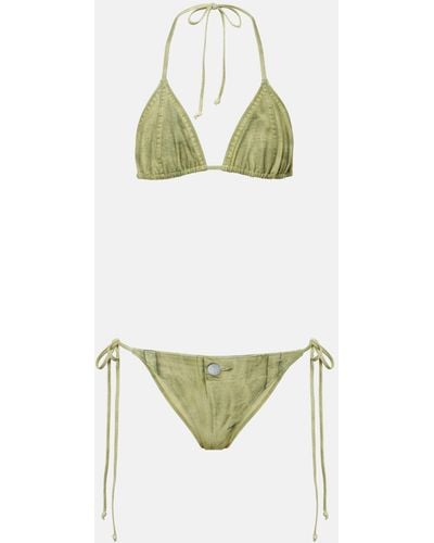 Acne Studios Trompe-l'oil Printed Bikini - Green