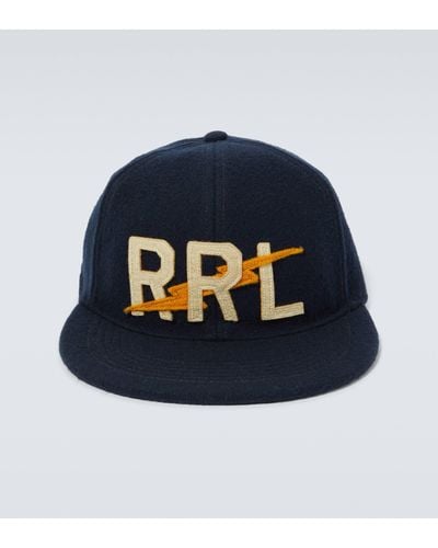 RRL Patched Cotton-blend Baseball Cap - Blue