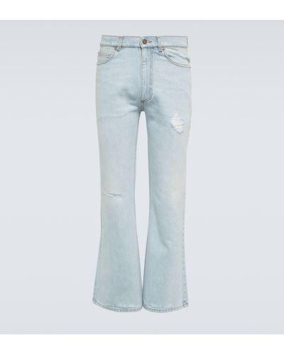 ERL Distressed Mid-rise Flared Jeans - Blue