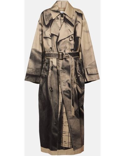 Jean Paul Gaultier Printed Oversized Cotton Trench Coat - Multicolour