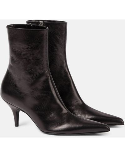 The Row Sling Leather Ankle Boots - Black
