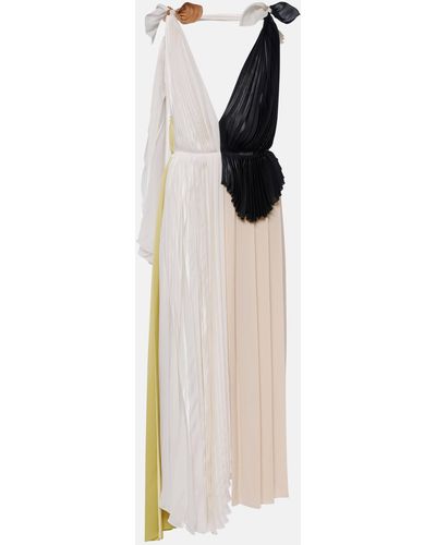 Victoria Beckham Pleated Maxi Dress - White