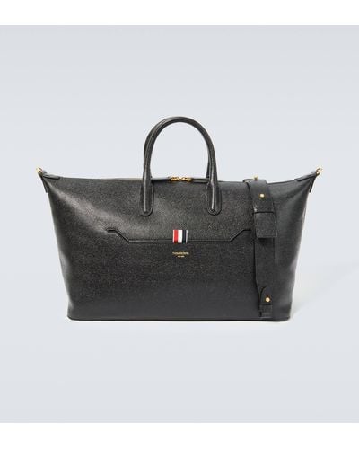 Thom Browne Medium Leather Duffel Bag - Black