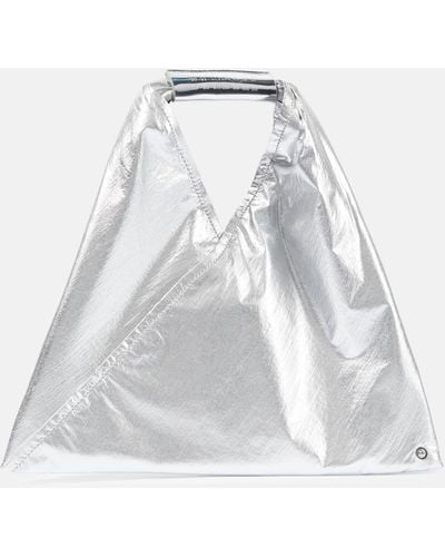MM6 by Maison Martin Margiela Silver Japanese Mini Metallic Tote Bag - Women's - Polyester/polyurethane/polyamide - White